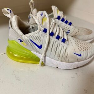 Nike Air Max 270 White and Blue Sneakers